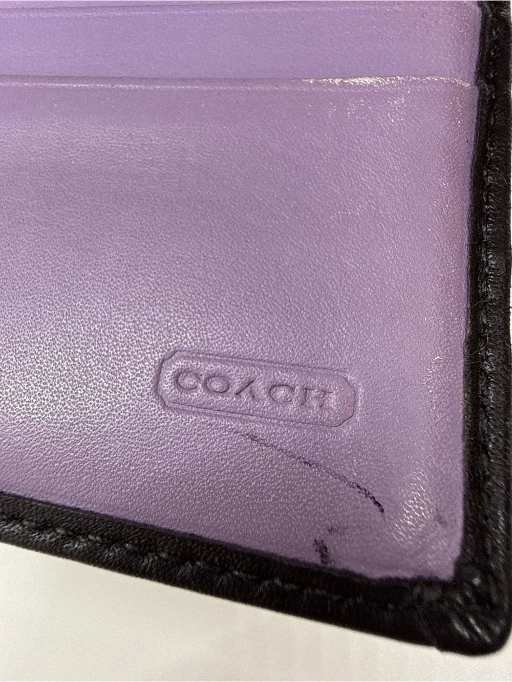 Coach Legacy Black Leather Wallet Lavender Interior - Picture 11 of 15